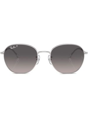 Ray-Ban logo-print round-frame sunglasses - Silver