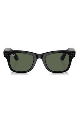 Ray-Ban Meta 50mm Bluetooth Wayfarer Glasses in Shiny Black