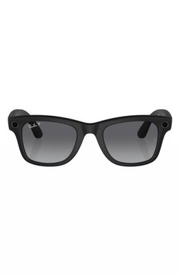 Ray-Ban Meta 50mm Polarized Wayfarer Tech Sunglasses in Matte Black
