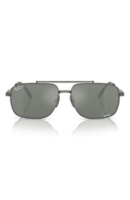 Ray-Ban Michael 59mm Polarized Pillow Sunglasses in Gunmetal