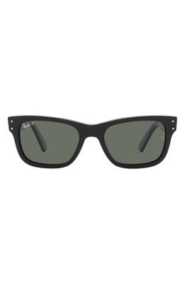 Ray-Ban Mr Burbank 55mm Polarized Rectangle Sunglasses in Black/Polar Green