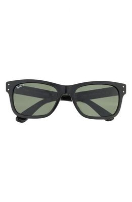 Ray-Ban Mr. Burbank 58mm Polarized Rectangular Sunglasses in Black