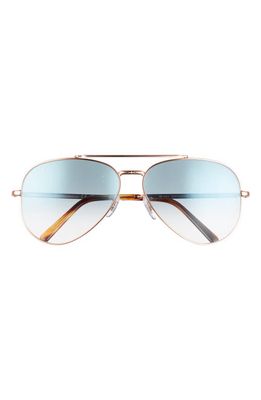 Ray-Ban New Aviator 58mm Gradient Pilot Sunglasses in Rose Gold/Clear Gradient Blue