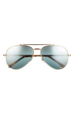 Ray-Ban New Aviator 58mm Polarized Pilot Sunglasses in Legend Gold /Gradient Blue