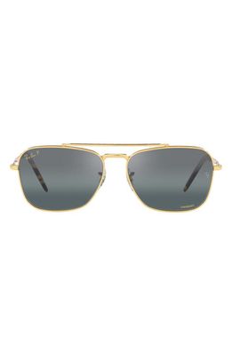 Ray-Ban New Caravan 58mm Polarized Square Sunglasses in Blue Gold