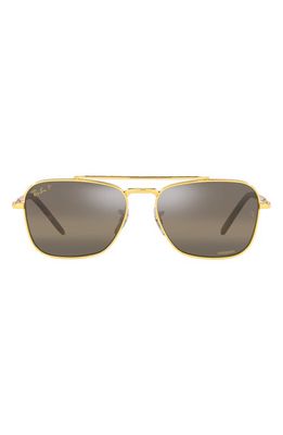 Ray-Ban New Caravan 58mm Polarized Square Sunglasses in Legend Gold /Grad Dark Brown