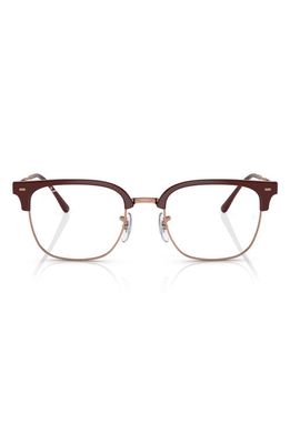 Ray-Ban New Clubmaster 49mm Square Optical Glasses in Bordeaux