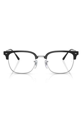 Ray-Ban New Clubmaster 49mm Square Optical Glasses in Silver