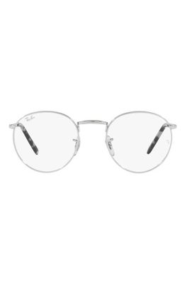 Ray-Ban New Round 50mm Phantos Optical Glasses in Silver