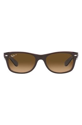 Ray-Ban New Wayfarer 52mm Gradient Polarized Square Sunglasses in Matte Brown