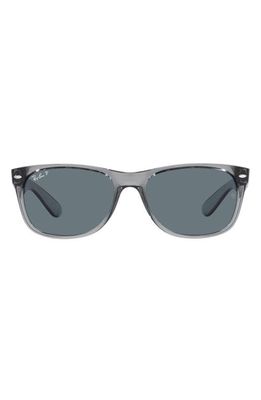 Ray-Ban New Wayfarer 55mm Polarized Rectangular Sunglasses in Transparent Grey