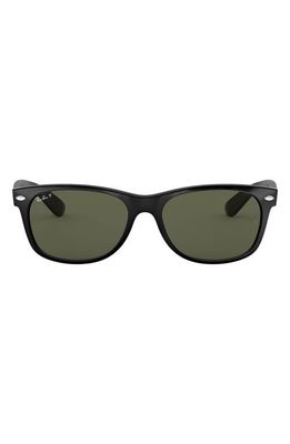 Ray-Ban New Wayfarer 55mm Rectangular Sunglasses in Polarized Black