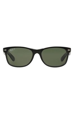 Ray-Ban New Wayfarer 55mm Rectangular Sunglasses in Transparent Black