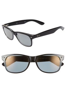 Ray-Ban 'New Wayfarer' 55mm Sunglasses in Transparent Black Mirror