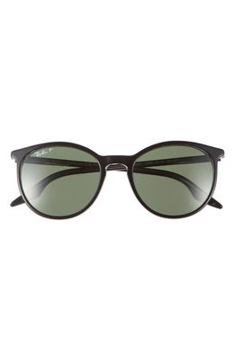 Ray-Ban Phantos 54mm Polarized Round Sunglasses in Black Green
