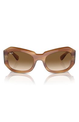 Ray-Ban Pillow Beate 56mm Wrap Sunglasses in Striped Brown