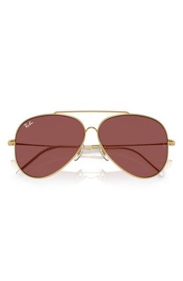 Ray-Ban Reverse 62mm Oversize Aviator Sunglasses in Dark Violet