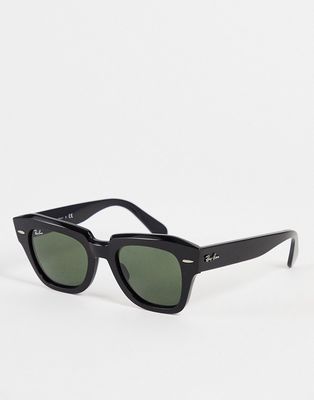 Ray-ban square state street sunglasses in black ORB2186