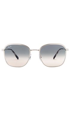 Ray-Ban Square Sunglasses in Metallic Silver.