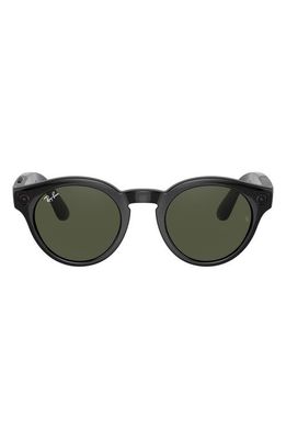 Ray-Ban Stories 48mm Gradient Round Smart Glasses in Black/Dark Green