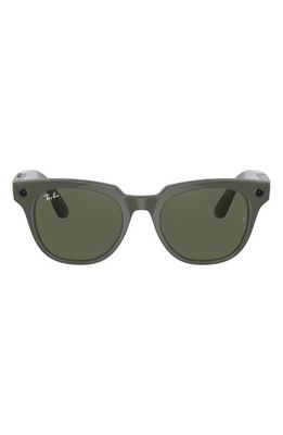 Ray-Ban Stories Meteor 51mm Photochromic Smart Glasses in Olive/Dark Green