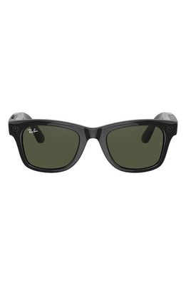 Ray-Ban Stories Wayfarer 50mm Smart Glasses in Black/Dark Green