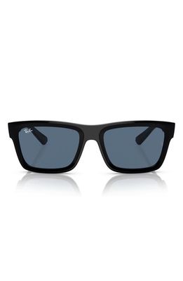 Ray-Ban Warren 57mm Rectangular Sunglasses in Black Blue