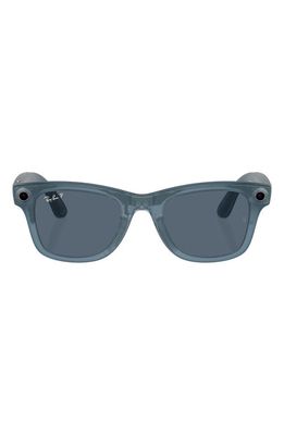 Ray-Ban Wayfarer 50mm Polarized Smart Sunglasses in Blue