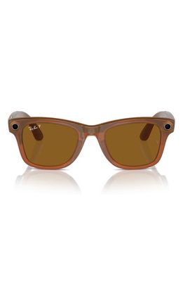 Ray-Ban Wayfarer 50mm Polarized Smart Sunglasses in Brown