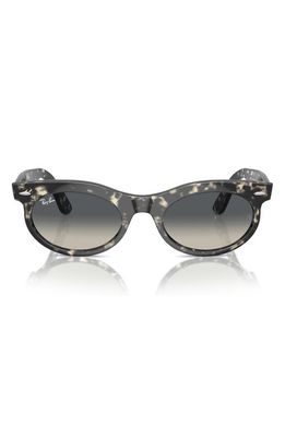 Ray-Ban Wayfarer 53mm Oval Sunglasses in Gunmetal Tort