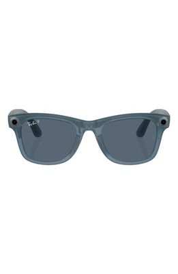 Ray-Ban Wayfarer 53mm Polarized Square Smart Sunglasses in Blue