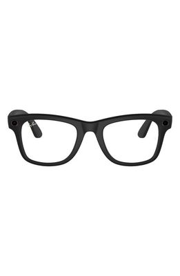 Ray-Ban Wayfarer 53mm Polarized Square Smart Sunglasses in Matte Black