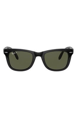 Ray-Ban Wayfarer 54mm Folding Sunglasses in Black Pol