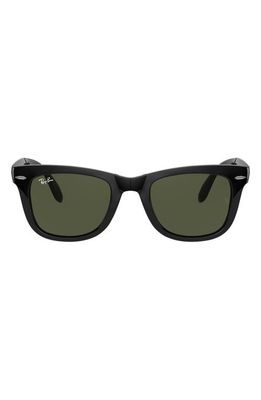 Ray-Ban Wayfarer 54mm Folding Sunglasses in Shiny Black