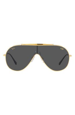 Ray-Ban Wings 134mm Pilot Shield Sunglasses in Dark Grey
