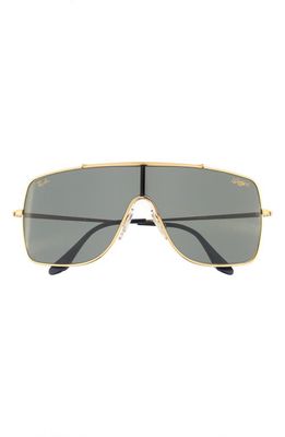 Ray-Ban Wings II 66mm Shield Sunglasses in Gold/dark Grey