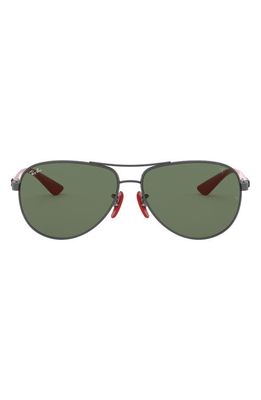 Ray-Ban x Ferrari 61mm Pilot Sunglasses in Gunmetal
