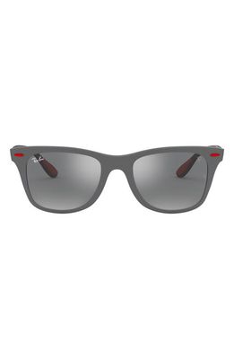 Ray-Ban x Scuderia Ferrari 52mm Square Sunglasses in Grey Silver Mir
