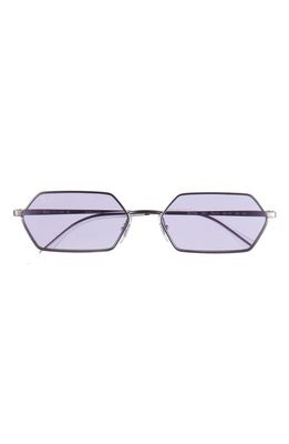 Ray-Ban Yevi 58mm Tinted Rectangular Sunglasses in Gunmetal