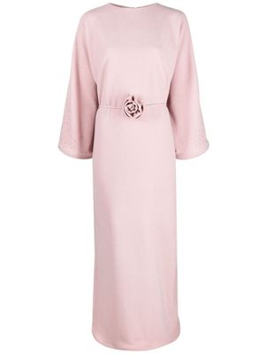 Rayane Bacha floral-appliqué kaftan maxi dress - Pink