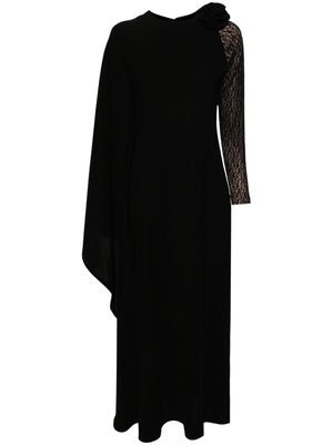 Rayane Bacha lace-panel crepe maxi dress - Black