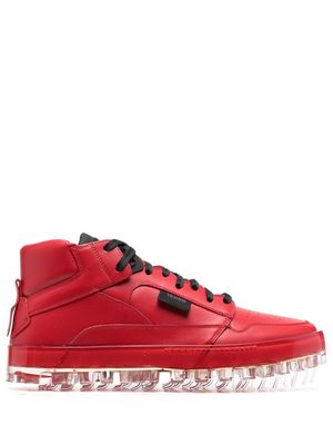 RBRSL RUBBER SOUL high-top lace-up sneakers - Red