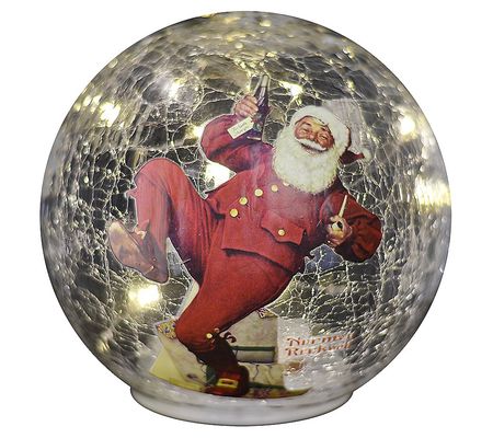 RCS Globe LED Norman Rockwall Santa with Cola