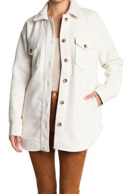 RDI Textured Knit Shirt Jacket in Solid Cream