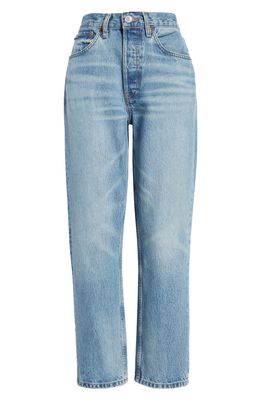 Re/Done '70s Ultra High Waist Stove Pipe Jeans in Favorite Bleu