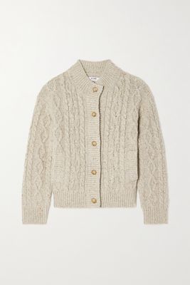 RE/DONE - 80s Cable-knit Recycled Wool-blend Cardigan - Ivory