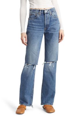 Re/Done '90s High Waist Loose Jeans in Destroyed Mar