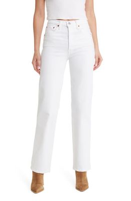 Re/Done '90s High Waist Loose Stretch Denim Jeans in White