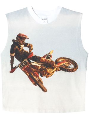 RE/DONE Baby Muscle Motocross-print top - White