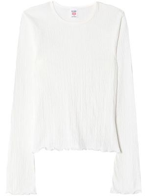 RE/DONE bell-sleeved crinkled top - White